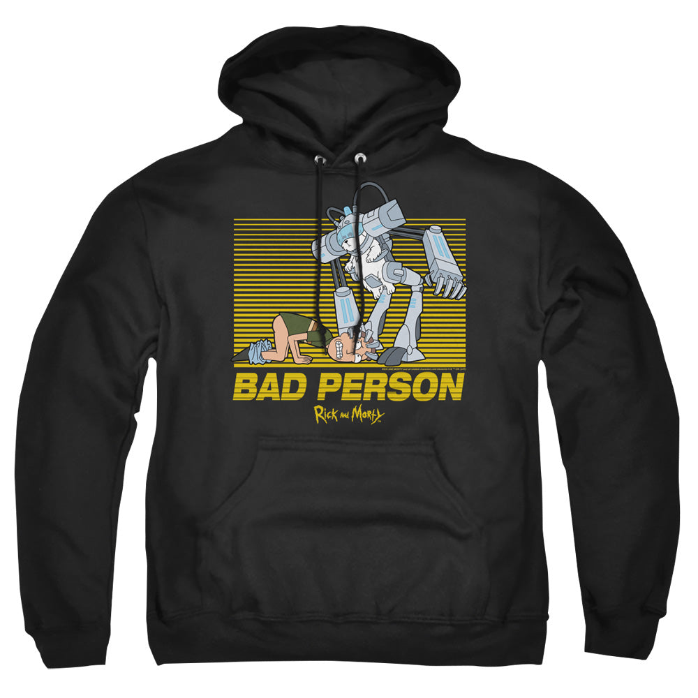 RICK AND MORTY : BAD PERSON ADULT PULL OVER HOODIE Black 2X