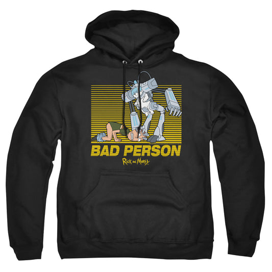 RICK AND MORTY : BAD PERSON ADULT PULL OVER HOODIE Black SM