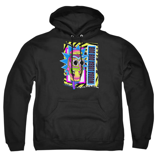 RICK AND MORTY : WUBBA LUBBA DUB DUB ADULT PULL OVER HOODIE Black 2X