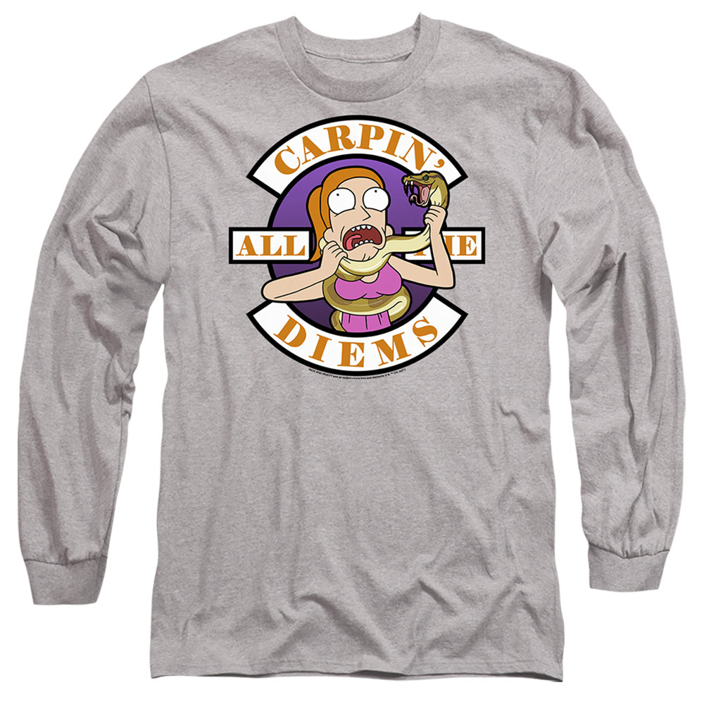 RICK AND MORTY : CARP EN ALL THEM DIEMS L\S ADULT T SHIRT 18\1 Athletic Heather 2X