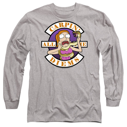 RICK AND MORTY : CARP EN ALL THEM DIEMS L\S ADULT T SHIRT 18\1 Athletic Heather SM