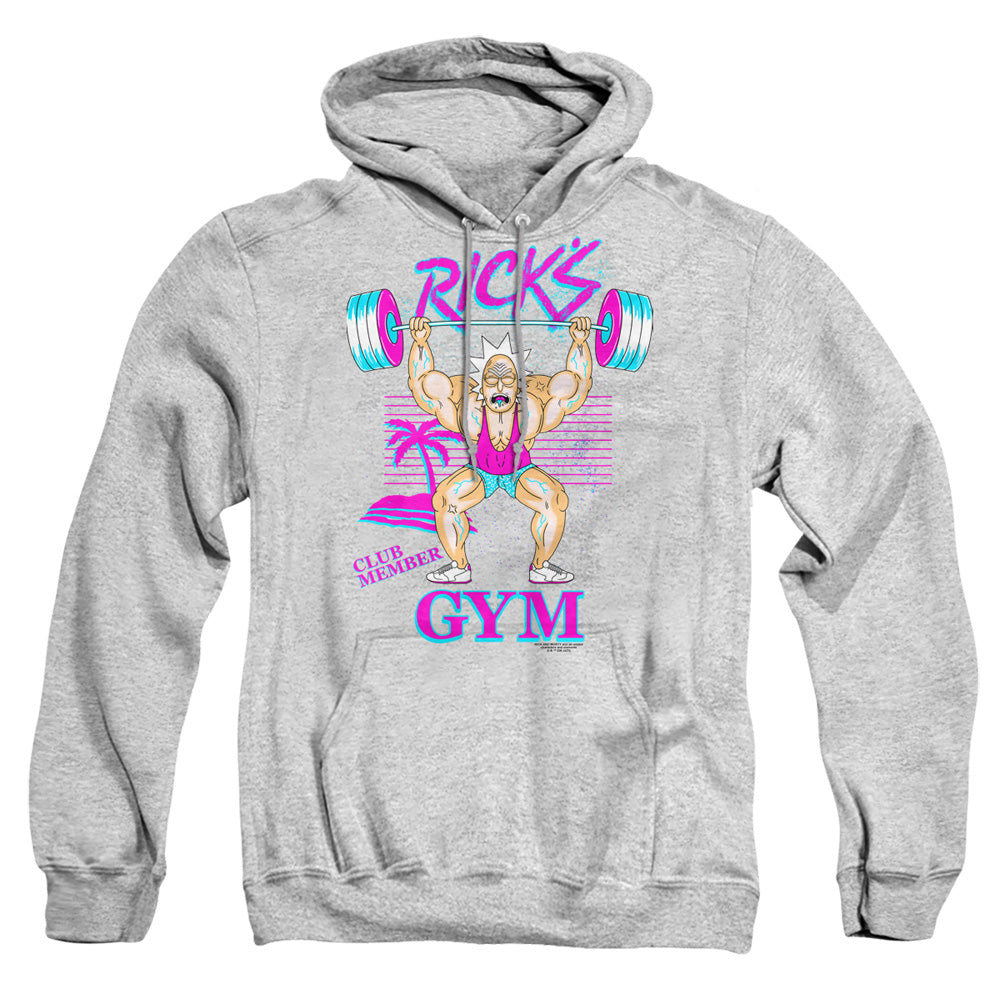 RICK AND MORTY : RICK'S GYM ADULT PULL OVER HOODIE Athletic Heather 2X