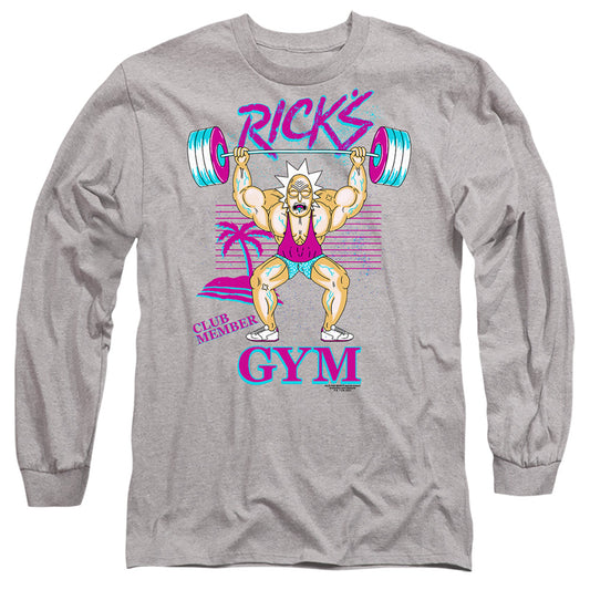 RICK AND MORTY : RICK'S GYM L\S ADULT T SHIRT 18\1 Athletic Heather 2X