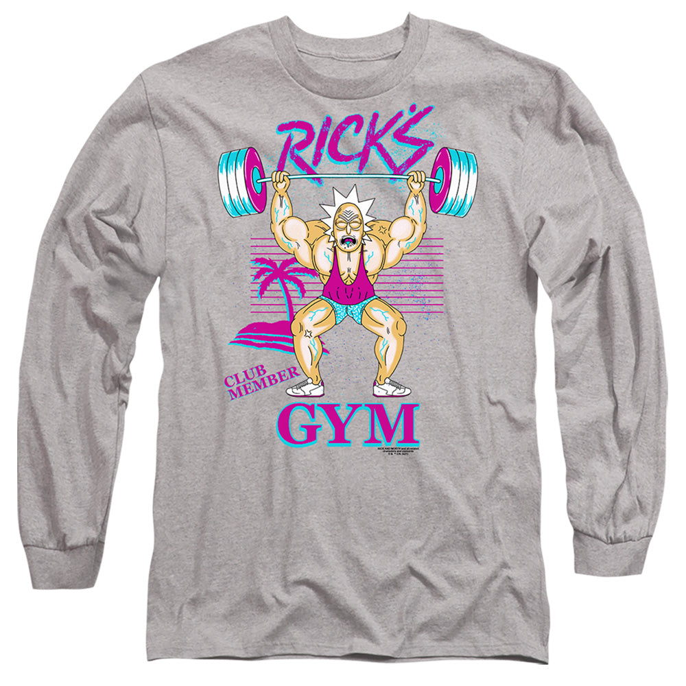 RICK AND MORTY : RICK'S GYM L\S ADULT T SHIRT 18\1 Athletic Heather XL