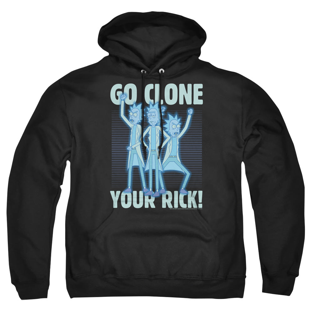 RICK AND MORTY : GO CLONE YOUR RICK ADULT PULL OVER HOODIE Black 2X