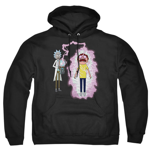 RICK AND MORTY : MORTY REBOOT ADULT PULL OVER HOODIE Black 2X