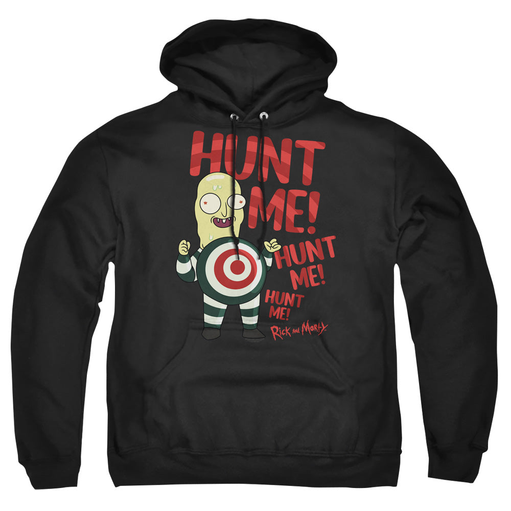 RICK AND MORTY : HUNT ME ADULT PULL OVER HOODIE Black 2X