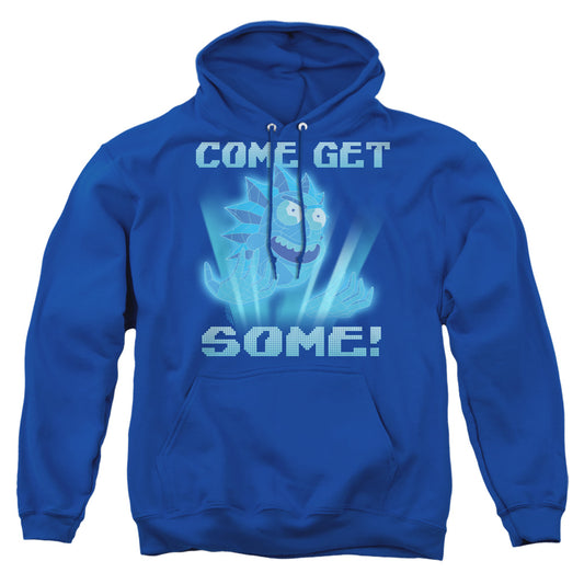 RICK AND MORTY : COME GET SOME ADULT PULL OVER HOODIE Royal Blue 2X