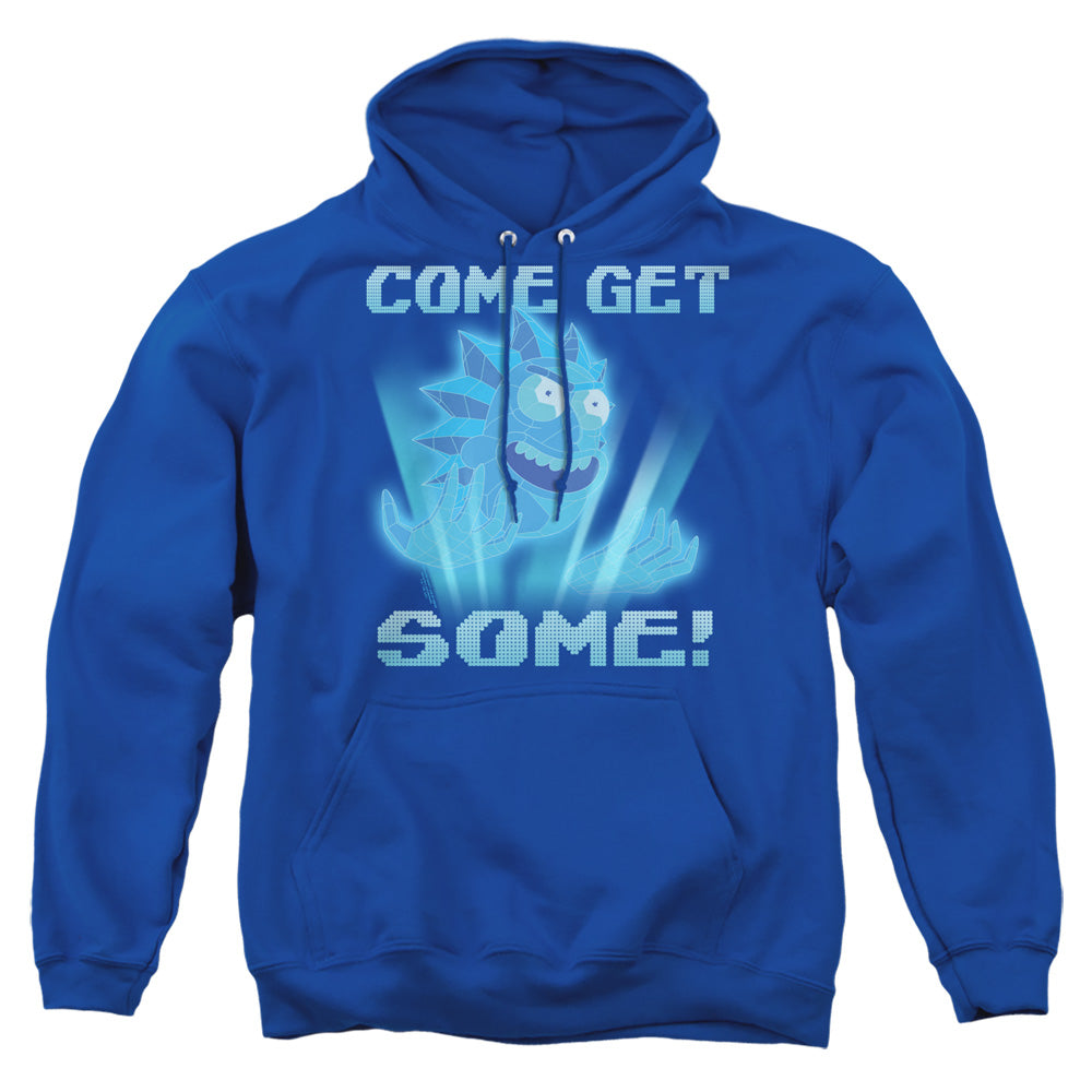 RICK AND MORTY : COME GET SOME ADULT PULL OVER HOODIE Royal Blue MD