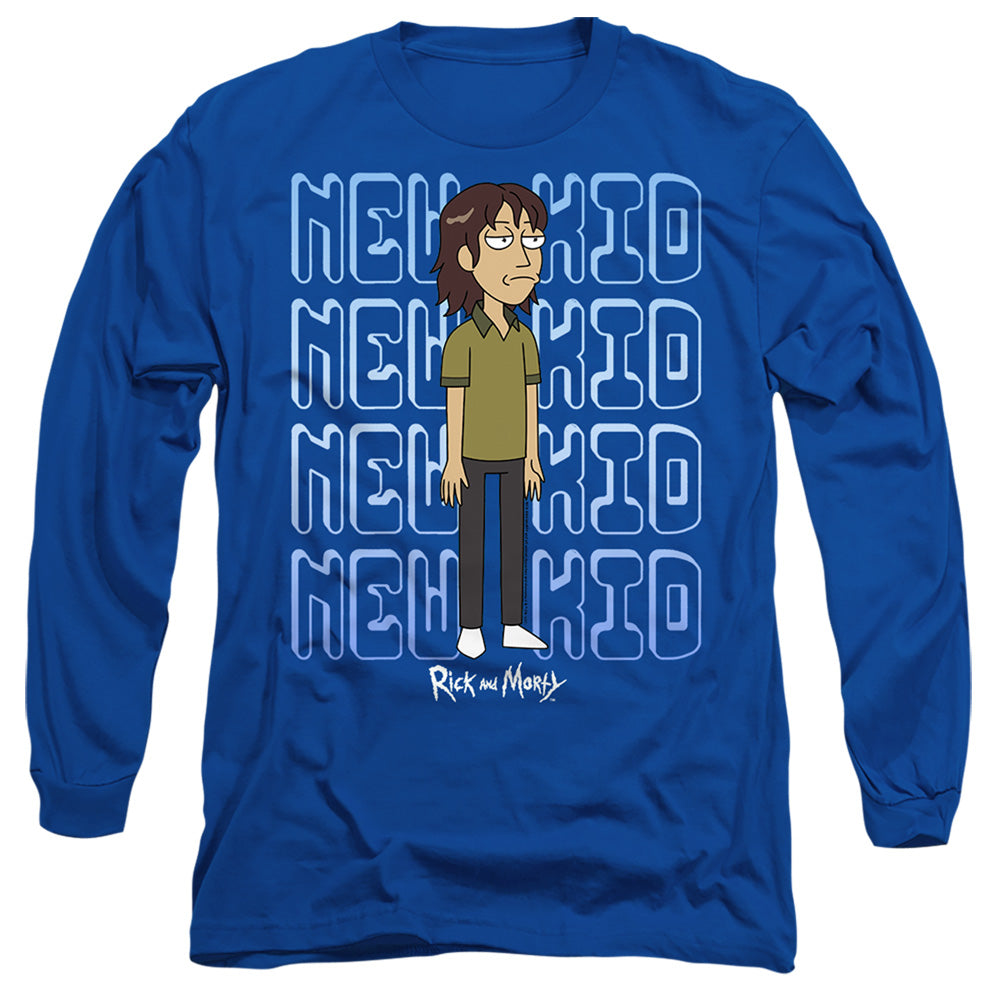 RICK AND MORTY : BRUCE CHUTBACK L\S ADULT T SHIRT 18\1 Royal Blue 2X