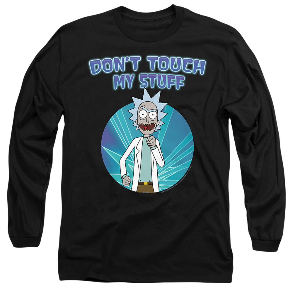 RICK AND MORTY : DON'T TOUCH L\S ADULT T SHIRT 18\1 Black 2X