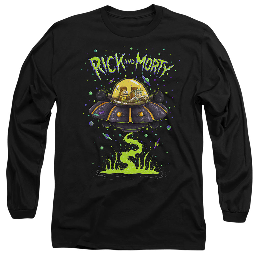 RICK AND MORTY : UFO L\S ADULT T SHIRT 18\1 Black XL