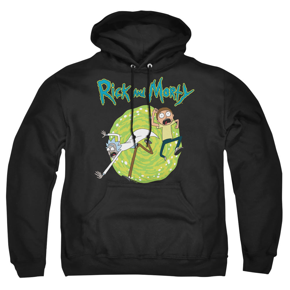 RICK AND MORTY : PORTAL ADULT PULL OVER HOODIE Black 3X