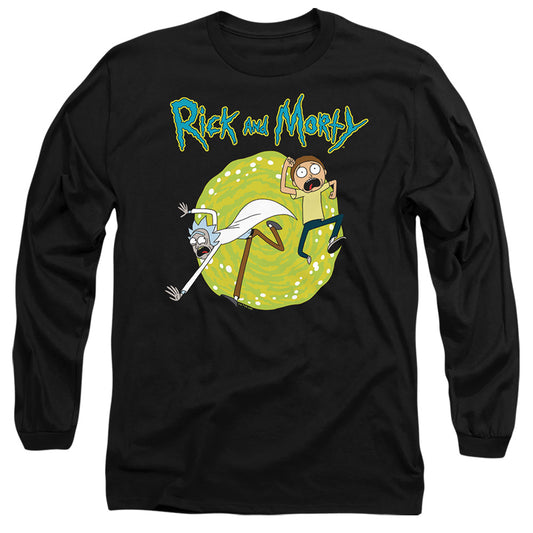 RICK AND MORTY : PORTAL L\S ADULT T SHIRT 18\1 Black LG