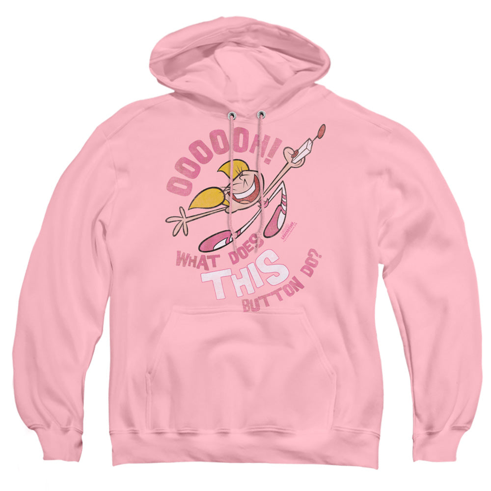 DEXTER'S LABORATORY : BUTTON ADULT PULL OVER HOODIE PINK 2X