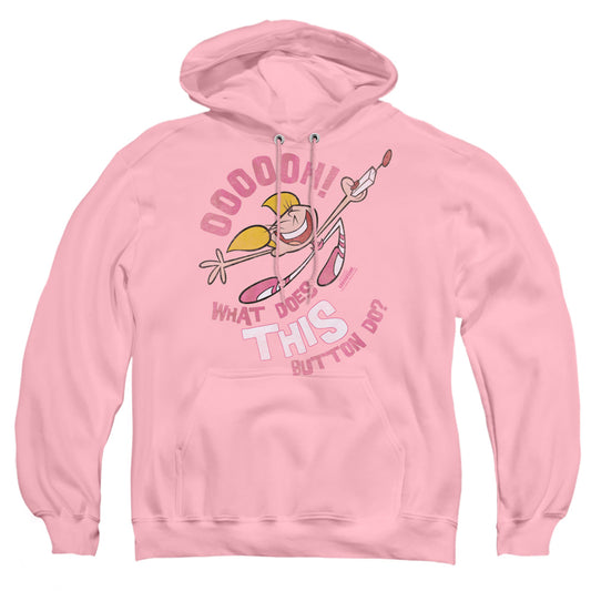 DEXTER'S LABORATORY : BUTTON ADULT PULL OVER HOODIE PINK LG