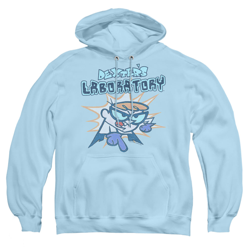 DEXTER'S LABORATORY : WHAT DO YOU WANT ADULT PULL OVER HOODIE LIGHT BLUE 2X