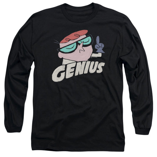 DEXTER'S LABORATORY : GENIUS L\S ADULT T SHIRT 18\1 BLACK 2X