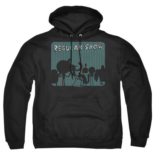 REGULAR SHOW : RGB GROUP ADULT PULL OVER HOODIE Black XL