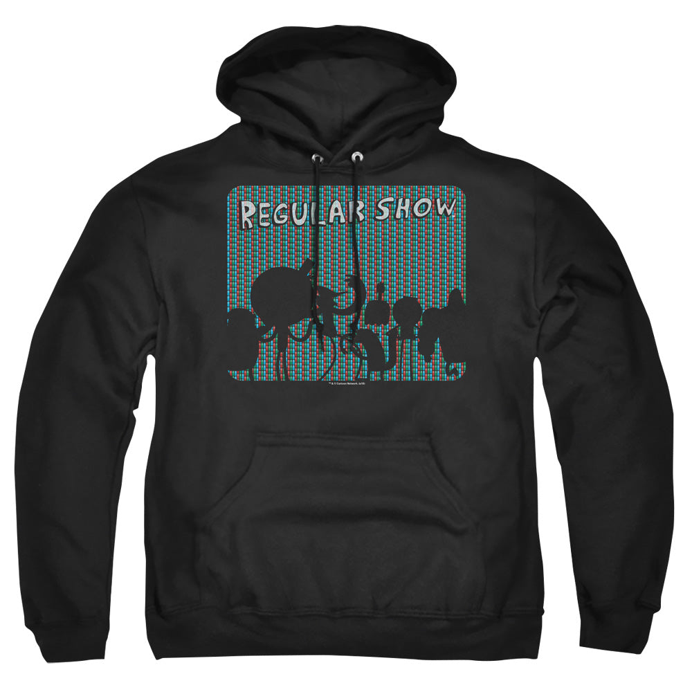 REGULAR SHOW : RGB GROUP ADULT PULL OVER HOODIE Black MD