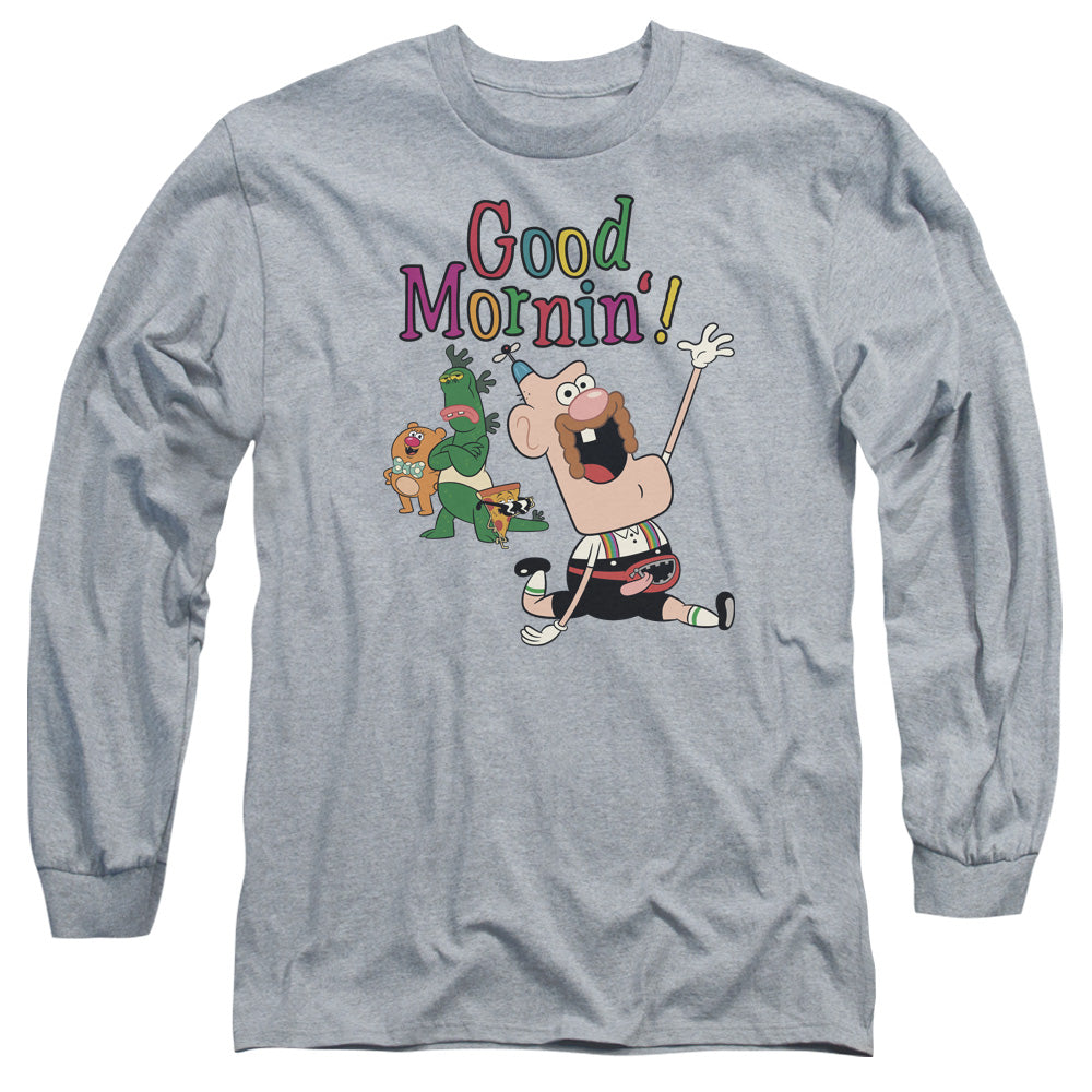 UNCLE GRANDPA : GOOD MORNIN L\S ADULT T SHIRT 18\1 Athletic Heather 2X