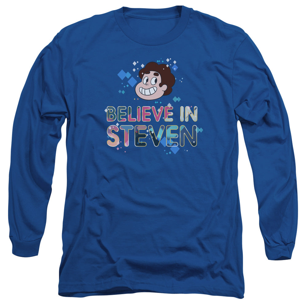 STEVEN UNIVERSE : BELIEVE L\S ADULT T SHIRT 18\1 Royal Blue 2X