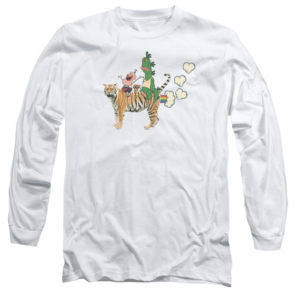 UNCLE GRANDPA : FART HEARTS L\S ADULT T SHIRT 18\1 White 2X