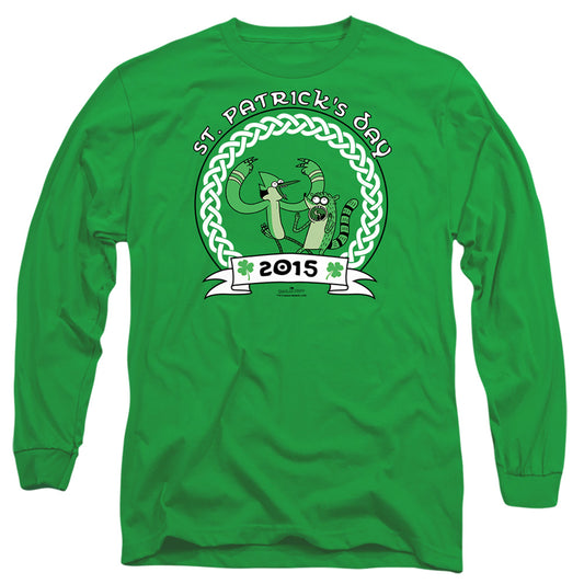 REGULAR SHOW : ST. PATS 2014 L\S ADULT T SHIRT 18\1 Kelly Green 2X