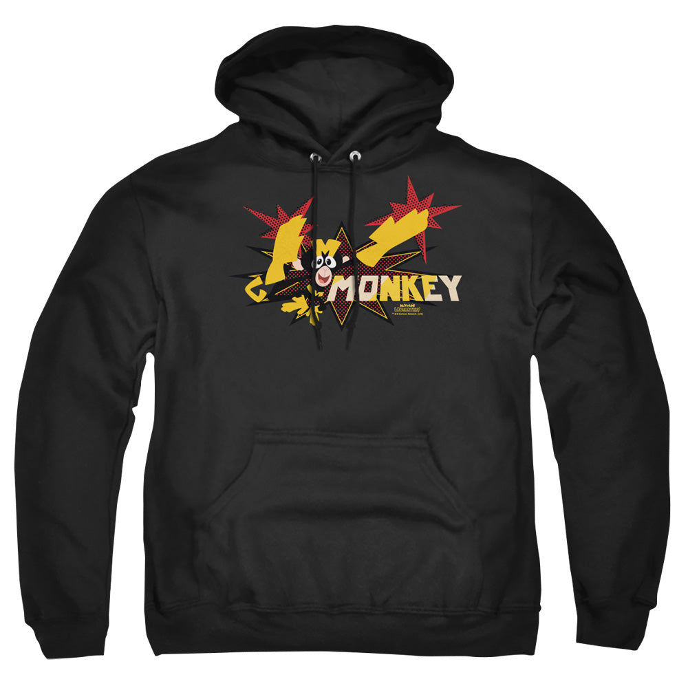 DEXTER'S LABORATORY : MONKEY ADULT PULL OVER HOODIE Black 2X