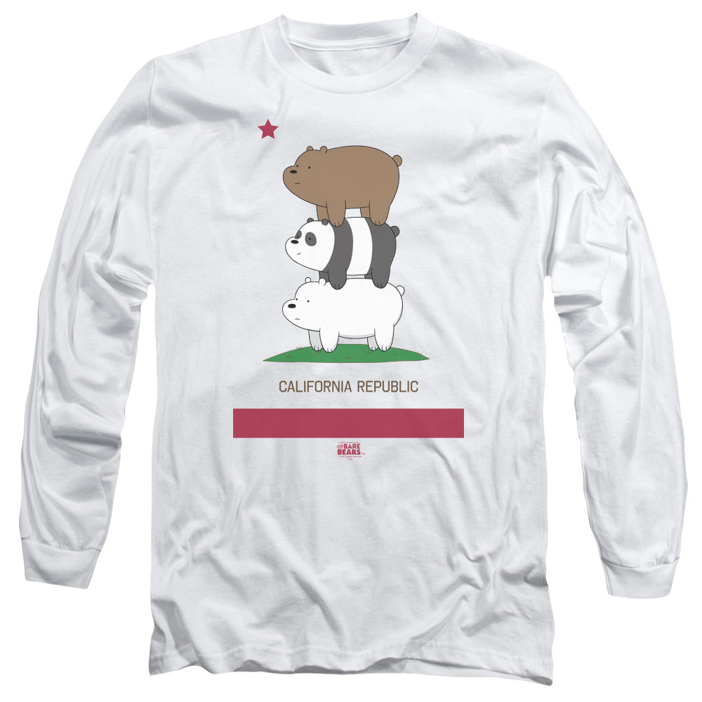 WE BARE BEARS : CALI STACK L\S ADULT T SHIRT 18\1 White LG