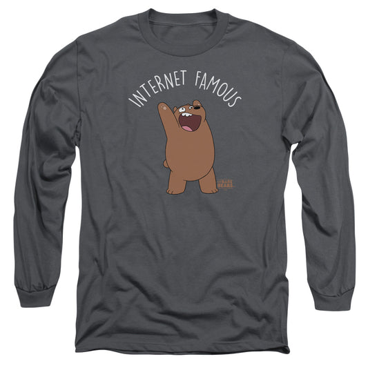 WE BARE BEARS : INTERNET FAMOUS L\S ADULT T SHIRT 18\1 Charcoal MD