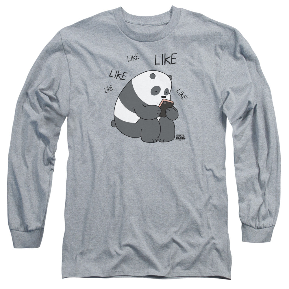 WE BARE BEARS : LIKE LIKE LIKE L\S ADULT T SHIRT 18\1 Athletic Heather MD