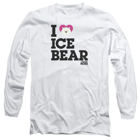 WE BARE BEARS : HEART ICE BEAR L\S ADULT T SHIRT 18\1 White 2X