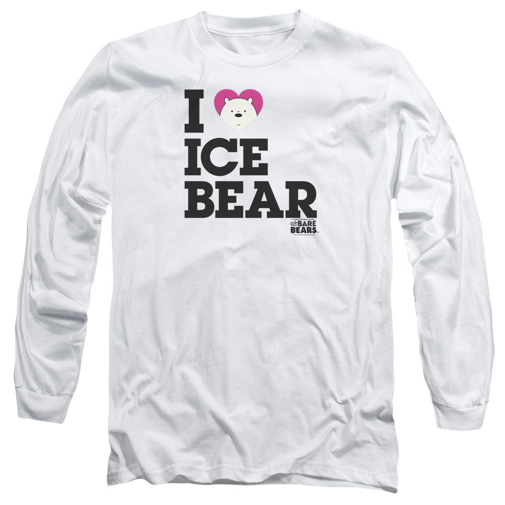 WE BARE BEARS : HEART ICE BEAR L\S ADULT T SHIRT 18\1 White LG