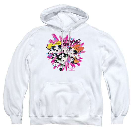 POWERPUFF GIRLS : TEAM AWESOME ADULT PULL OVER HOODIE White XL