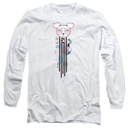 POWERPUFF GIRLS : BUBBLES STREAK L\S ADULT T SHIRT 18\1 White 2X