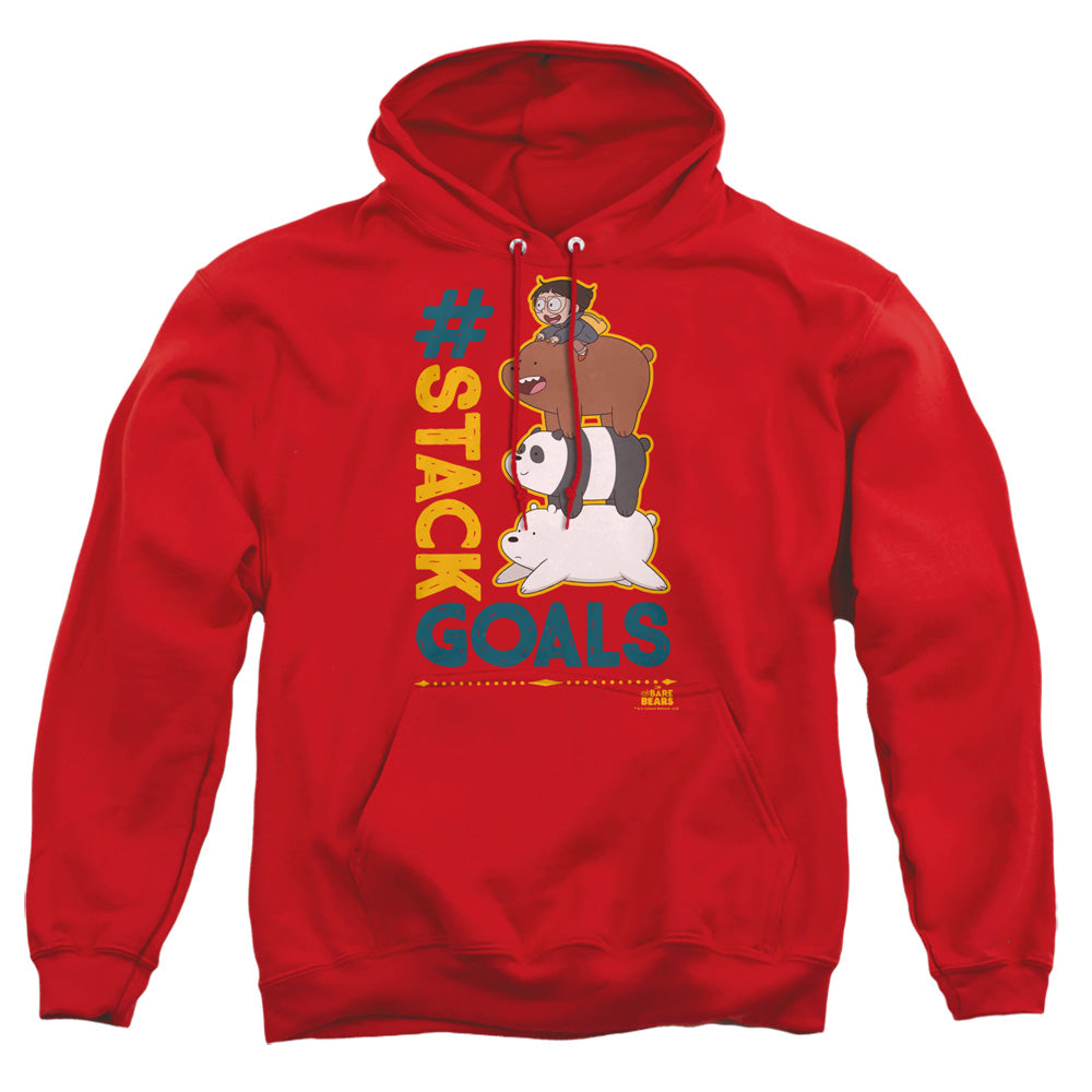 WE BARE BEARS : STACK GOALS ADULT PULL OVER HOODIE Red 2X