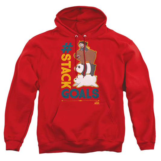 WE BARE BEARS : STACK GOALS ADULT PULL OVER HOODIE Red 3X