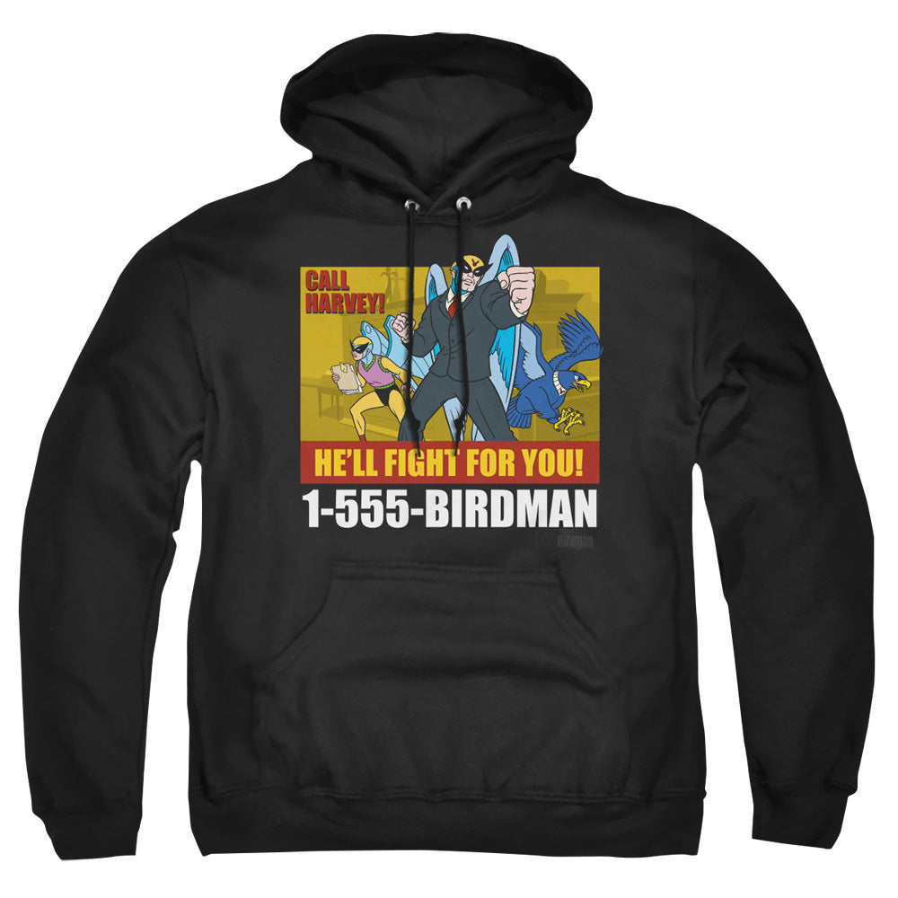 HARVEY BIRDMAN : BIRDMAN AD ADULT PULL OVER HOODIE Black 2X