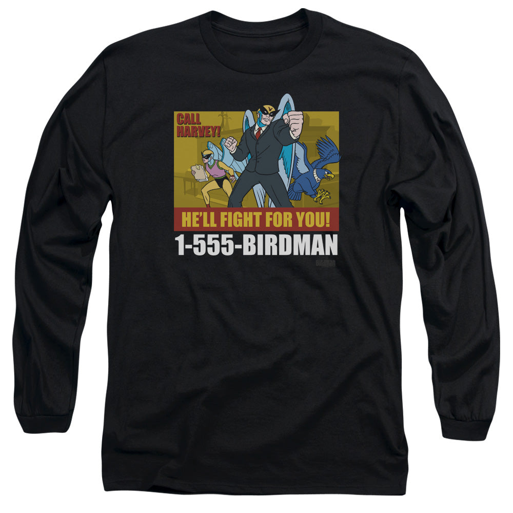 HARVEY BIRDMAN : BIRDMAN AD L\S ADULT T SHIRT 18\1 Black MD