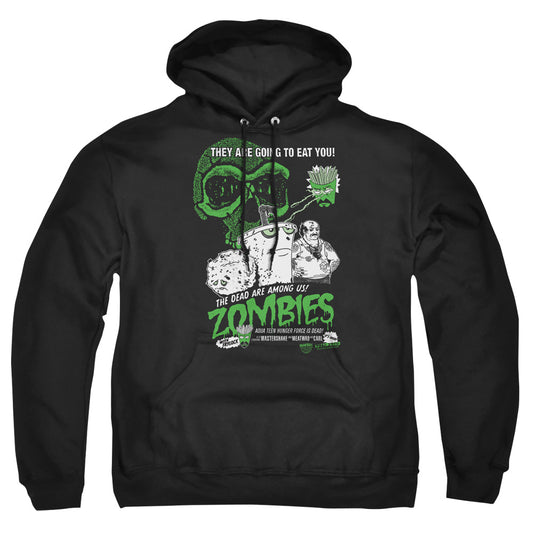 AQUA TEEN HUNGER FORCE : ZOMBIES ADULT PULL OVER HOODIE Black MD