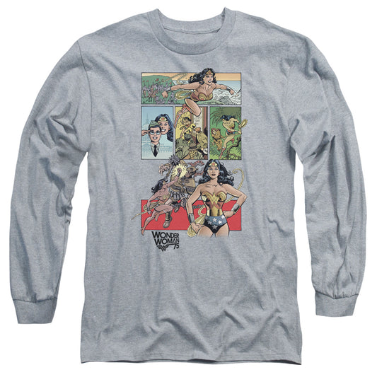 WONDER WOMAN : WW75 COMIC PAGE L\S ADULT T SHIRT 18\1 Athletic Heather MD