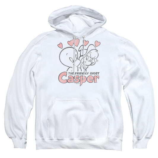 CASPER : HEARTS ADULT PULL OVER HOODIE White 2X