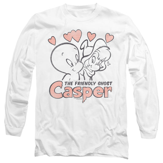 CASPER : HEARTS L\S ADULT T SHIRT 18\1 White 2X