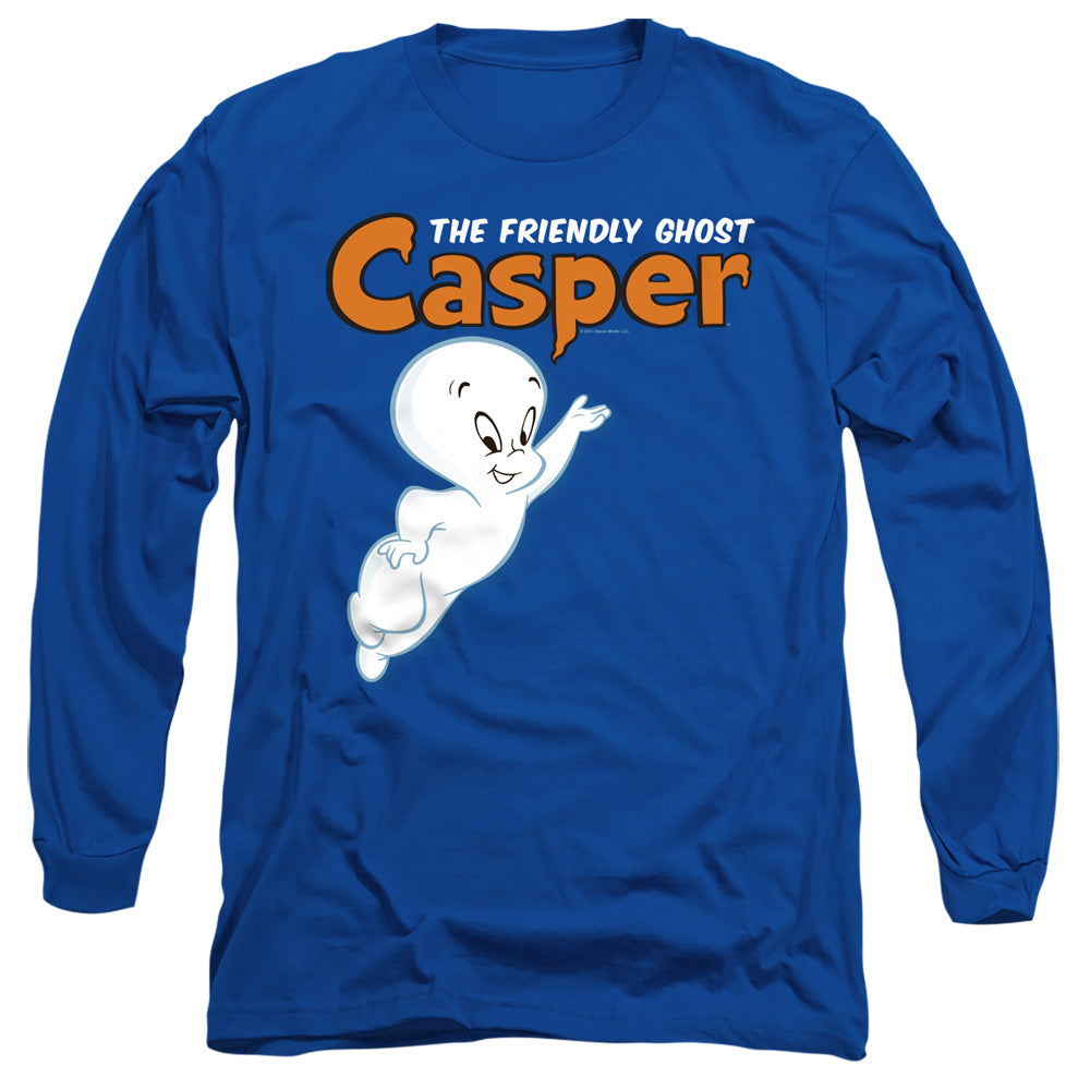 CASPER : LOGO AND CASPER L\S ADULT T SHIRT 18\1 Royal Blue 2X