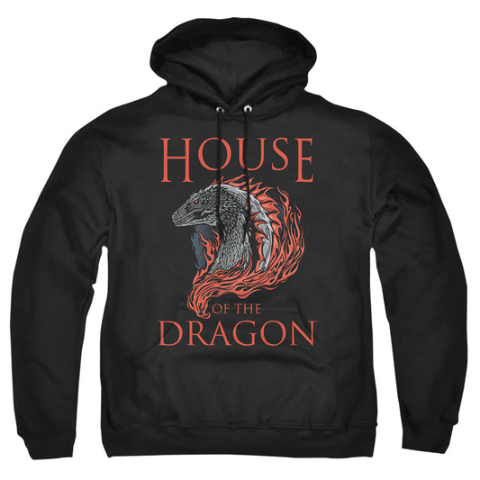 HOUSE OF THE DRAGON : HOD DRAGON ILLUSTRATION ADULT PULL OVER HOODIE Black 2X