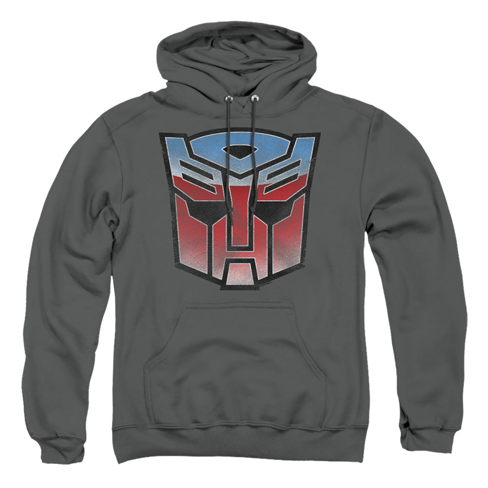 TRANSFORMERS : VINTAGE AUTOBOT LOGO ADULT PULL OVER HOODIE Charcoal 2X