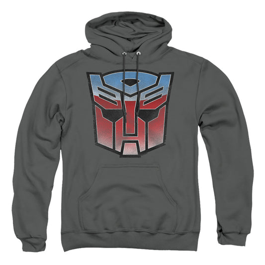 TRANSFORMERS : VINTAGE AUTOBOT LOGO ADULT PULL OVER HOODIE Charcoal SM