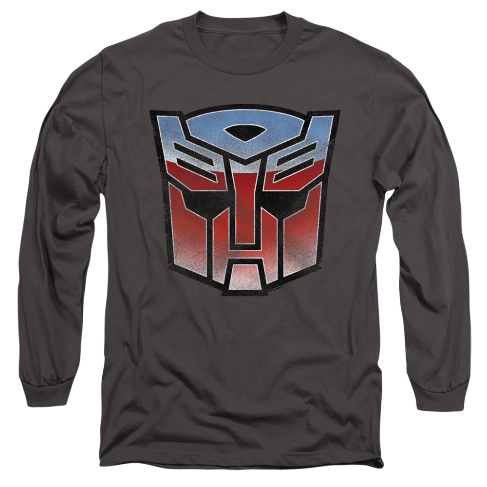 TRANSFORMERS : VINTAGE AUTOBOT LOGO L\S ADULT T SHIRT 18\1 Charcoal 2X