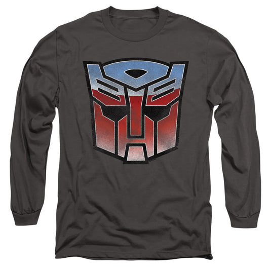 TRANSFORMERS : VINTAGE AUTOBOT LOGO L\S ADULT T SHIRT 18\1 Charcoal SM